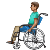 Whatsapp design of the man in manual wheelchair: medium skin tone emoji verson:2.23.2.72
