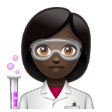 Whatsapp design of the woman scientist: dark skin tone emoji verson:2.23.2.72