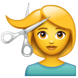Whatsapp design of the woman getting haircut emoji verson:2.23.2.72