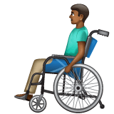 Whatsapp design of the man in manual wheelchair: medium-dark skin tone emoji verson:2.23.2.72