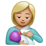 Whatsapp design of the woman feeding baby: medium-light skin tone emoji verson:2.23.2.72