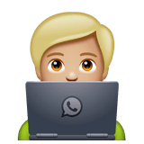 Whatsapp design of the technologist: medium-light skin tone emoji verson:2.23.2.72