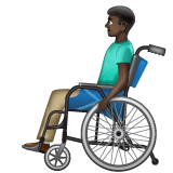 Whatsapp design of the man in manual wheelchair: dark skin tone emoji verson:2.23.2.72