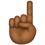 Whatsapp design of the index pointing up: medium-dark skin tone emoji verson:2.23.2.72