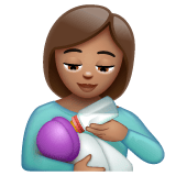 Whatsapp design of the woman feeding baby: medium skin tone emoji verson:2.23.2.72