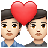Whatsapp design of the couple with heart: light skin tone emoji verson:2.23.2.72