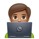 Whatsapp design of the technologist: medium skin tone emoji verson:2.23.2.72