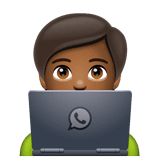 Whatsapp design of the technologist: medium-dark skin tone emoji verson:2.23.2.72