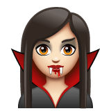 Whatsapp design of the vampire: light skin tone emoji verson:2.23.2.72