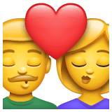Whatsapp design of the kiss: woman man emoji verson:2.23.2.72