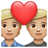Whatsapp design of the couple with heart: medium-light skin tone emoji verson:2.23.2.72