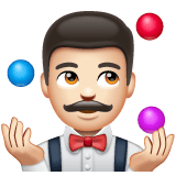 Whatsapp design of the person juggling: light skin tone emoji verson:2.23.2.72
