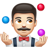 Whatsapp design of the person juggling: light skin tone emoji verson:2.23.2.72