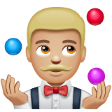 Whatsapp design of the person juggling: medium-light skin tone emoji verson:2.23.2.72