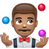 Whatsapp design of the person juggling: medium skin tone emoji verson:2.23.2.72