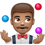 Whatsapp design of the person juggling: medium skin tone emoji verson:2.23.2.72