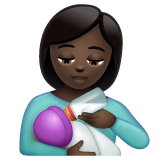 Whatsapp design of the woman feeding baby: dark skin tone emoji verson:2.23.2.72