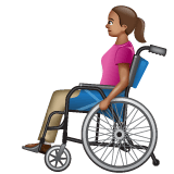 Whatsapp design of the woman in manual wheelchair: medium skin tone emoji verson:2.23.2.72