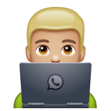 Whatsapp design of the man technologist: medium-light skin tone emoji verson:2.23.2.72