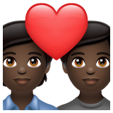 Whatsapp design of the couple with heart: dark skin tone emoji verson:2.23.2.72