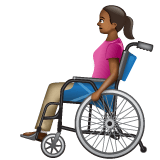 Whatsapp design of the woman in manual wheelchair: medium-dark skin tone emoji verson:2.23.2.72