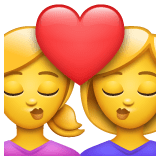 Whatsapp design of the kiss: woman woman emoji verson:2.23.2.72