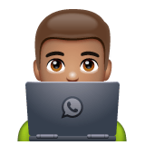 Whatsapp design of the man technologist: medium skin tone emoji verson:2.23.2.72