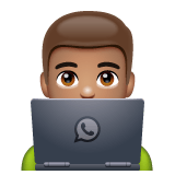 Whatsapp design of the man technologist: medium skin tone emoji verson:2.23.2.72