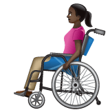 Whatsapp design of the woman in manual wheelchair: dark skin tone emoji verson:2.23.2.72