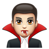 Whatsapp design of the man vampire: light skin tone emoji verson:2.23.2.72