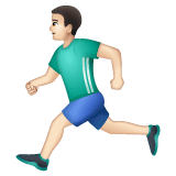 Whatsapp design of the person running: light skin tone emoji verson:2.23.2.72