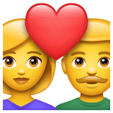 Whatsapp design of the couple with heart: woman man emoji verson:2.23.2.72