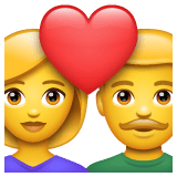 Whatsapp design of the couple with heart: woman man emoji verson:2.23.2.72