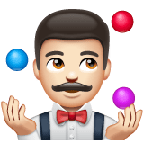 Whatsapp design of the man juggling: light skin tone emoji verson:2.23.2.72