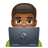 Whatsapp design of the man technologist: medium-dark skin tone emoji verson:2.23.2.72