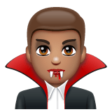 Whatsapp design of the man vampire: medium skin tone emoji verson:2.23.2.72