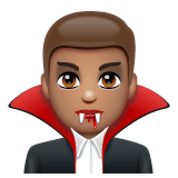 Whatsapp design of the man vampire: medium skin tone emoji verson:2.23.2.72