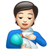 Whatsapp design of the person feeding baby: light skin tone emoji verson:2.23.2.72