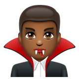 Whatsapp design of the man vampire: medium-dark skin tone emoji verson:2.23.2.72
