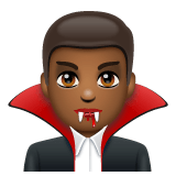 Whatsapp design of the man vampire: medium-dark skin tone emoji verson:2.23.2.72