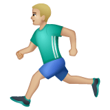 Whatsapp design of the person running: medium-light skin tone emoji verson:2.23.2.72