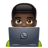 Whatsapp design of the man technologist: dark skin tone emoji verson:2.23.2.72