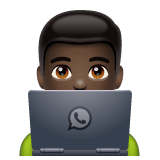 Whatsapp design of the man technologist: dark skin tone emoji verson:2.23.2.72