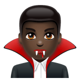 Whatsapp design of the man vampire: dark skin tone emoji verson:2.23.2.72
