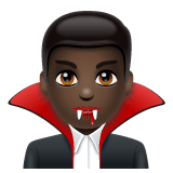 Whatsapp design of the man vampire: dark skin tone emoji verson:2.23.2.72