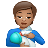 Whatsapp design of the person feeding baby: medium skin tone emoji verson:2.23.2.72
