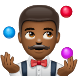 Whatsapp design of the man juggling: medium-dark skin tone emoji verson:2.23.2.72