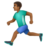 Whatsapp design of the person running: medium-dark skin tone emoji verson:2.23.2.72