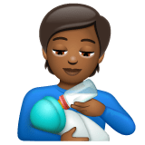 Whatsapp design of the person feeding baby: medium-dark skin tone emoji verson:2.23.2.72