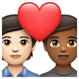 Whatsapp design of the couple with heart: person person light skin tone medium-dark skin tone emoji verson:2.23.2.72